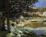 Claude Monet River Scene at Bennecourt painting